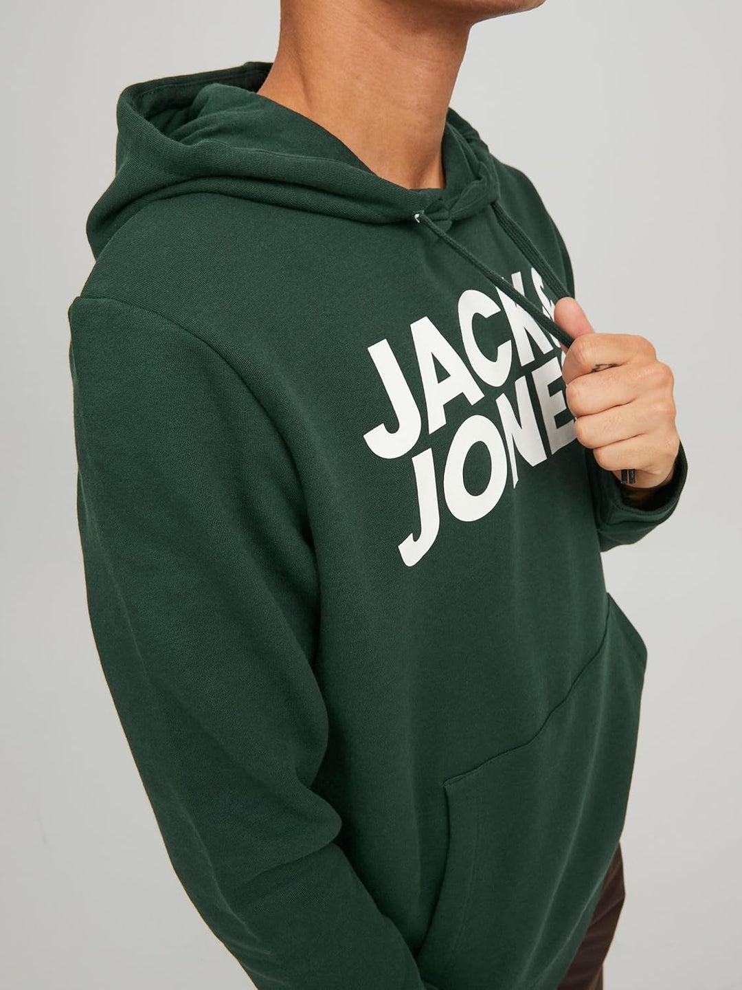 JACK & JONES Male Kapuzenpullover Logo Kapuzenpullover S Island Green/Print White, S Island Green/Pr