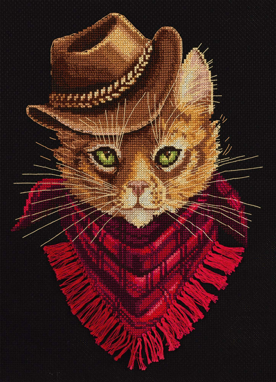 PANNA - Kreuzstich set - Tom Outlaw - J-7173 - Sticken erwachsene - Aida Schwarz stoff - 26 x 21 cm