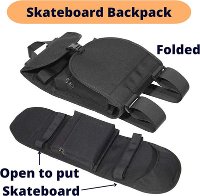 SusggO Pack: 1 x Rucksack Skateboard Tasche + 1 x T-Schlüssel Skate Werkzeug T-Schlüssel Skateboard