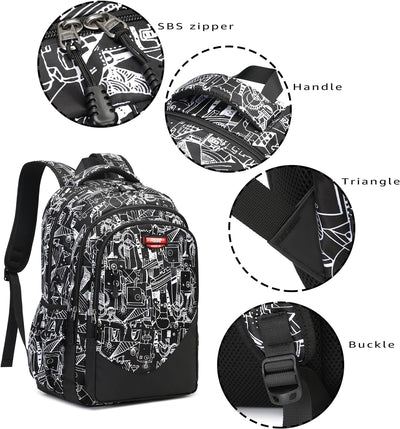 Asge Schulrucksack Jungen Teenager Nylon Gross Schultaschen Mädchen Ranzen Kinder Rucksäcke Druck Sc