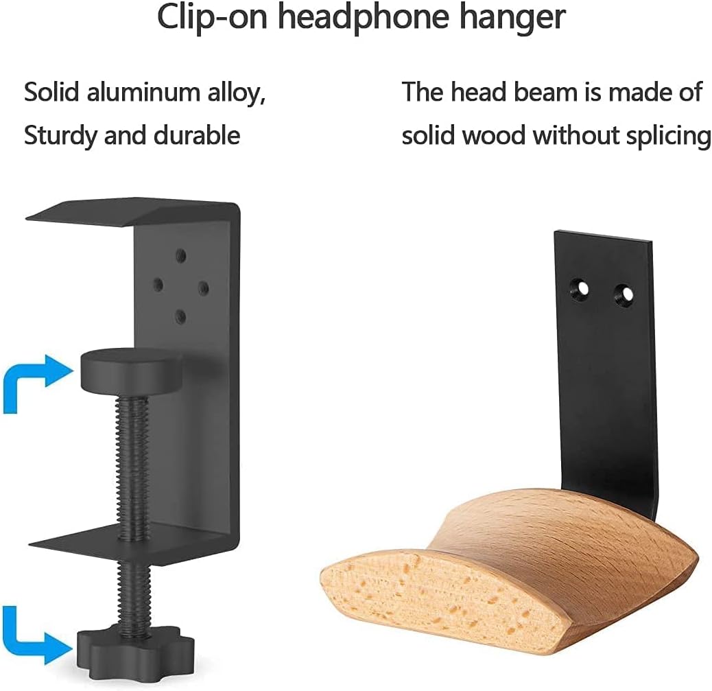 GGF Kopfhörer Halter Kopfhörer Ständer mit 6cm Breiter Kopfstütze aus Buche Headset Halterung Verste