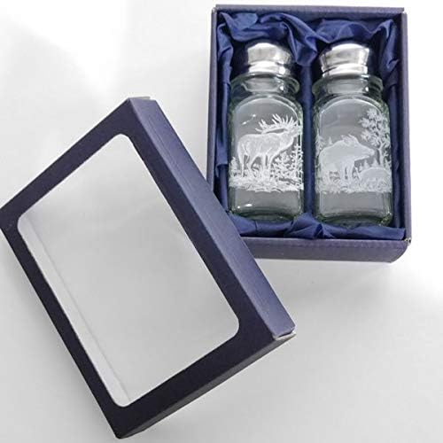 GTK - Geweihe &amp; Trophäen KRUMHOLZ Salz &amp; Pfeffer Streuer Set mit Jagdmotiv