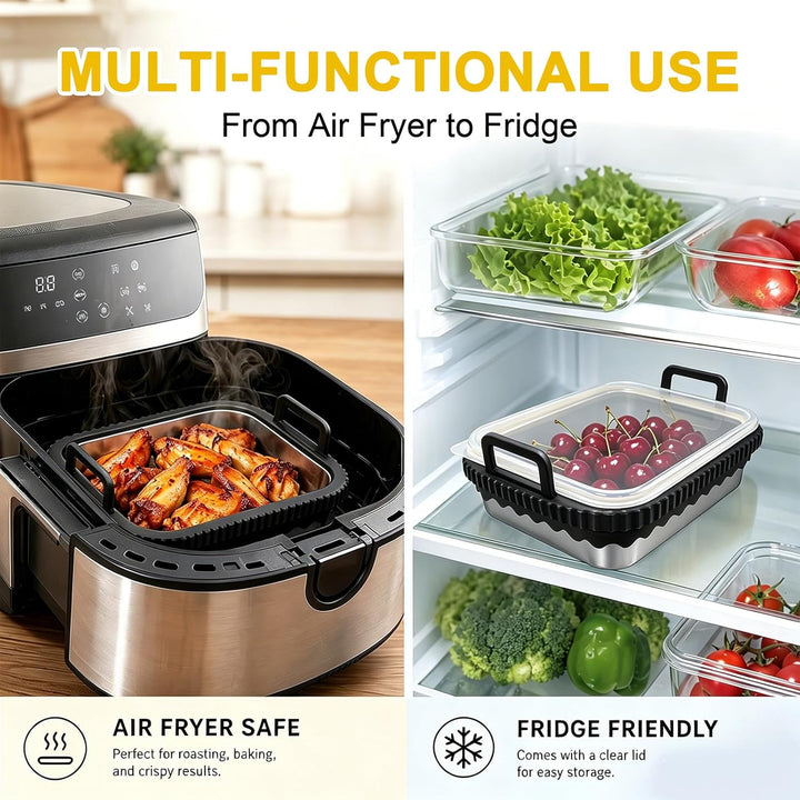 Auflaufform Airfryer für COSORI Heissluftfritteuse 2 Kammern/Ninja Heissluftfritteuse AF400EU/DZ400E