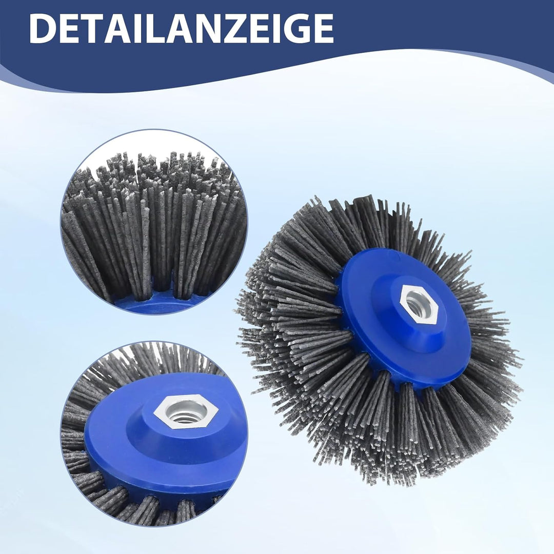 150 mm Nylon-Schleifbürste, 80er Körnung Polierwalze für Drahtziehen, M14-kompatible Bürste für Sati