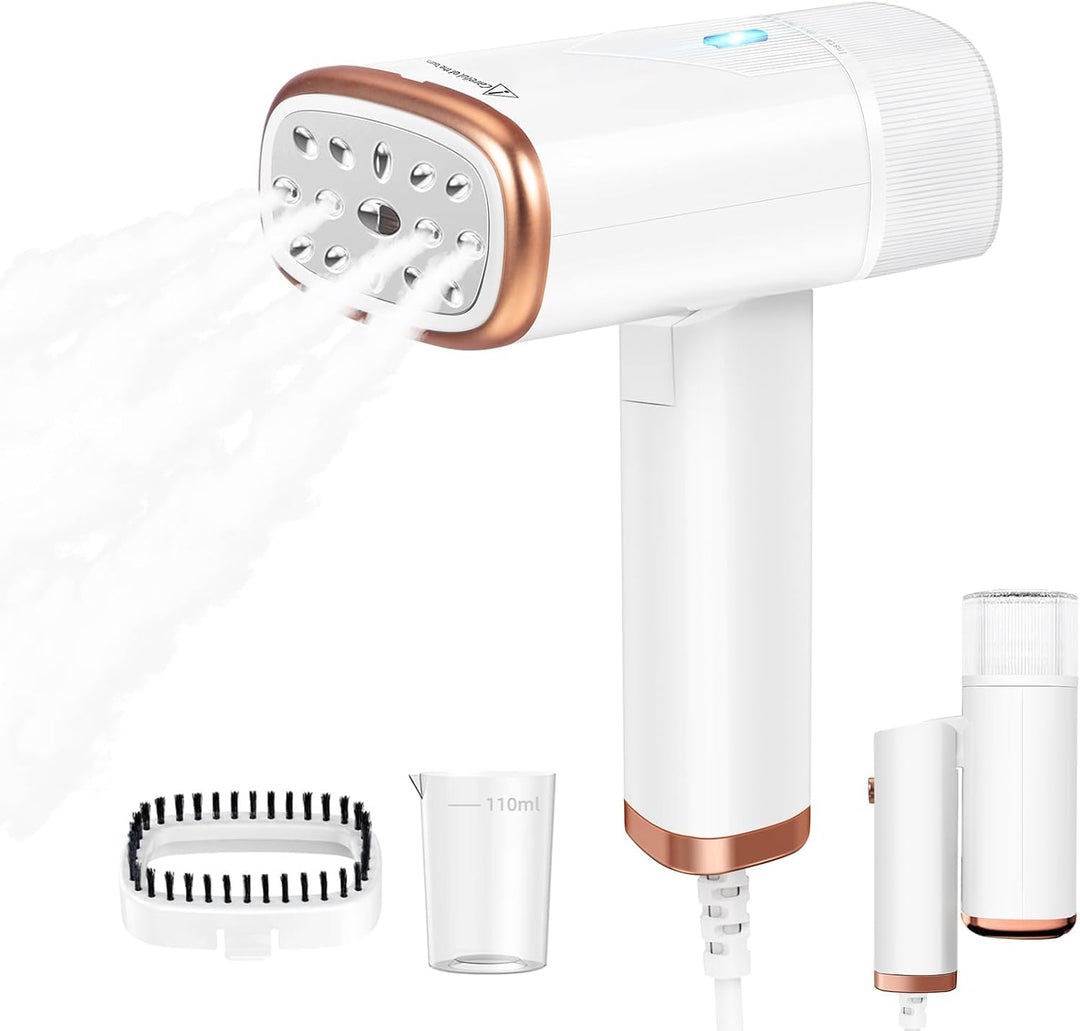 Dampfglätter Reise Steamer, 1000W Handsteamer für Kleidung mit 20s Schnellaufheizung, 360° Auslaufsc
