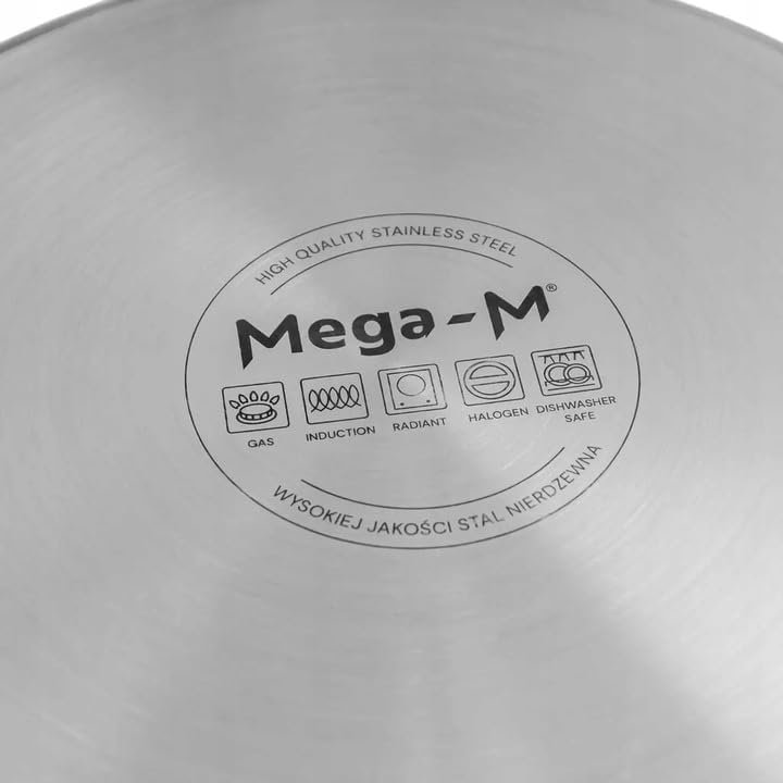 Mega-M Topf GROSSE Induktion aus Edelstahl mit STANDARD DECKEL (25L), 25L