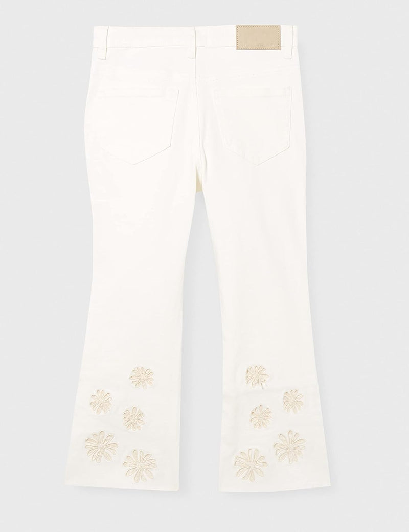 Desigual Girls Pant_Estrella Jeans, White, 7/8