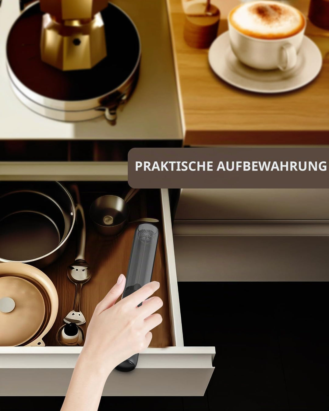 CIRCLE JOY Wiederaufladbarer Milchaufschäumer Handheld, Elektrischer Kaffee-Aufschäumer, Tragbarer H