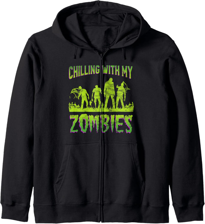 Chillin With My Zombies - Funny Halloween Zombie Kapuzenjacke