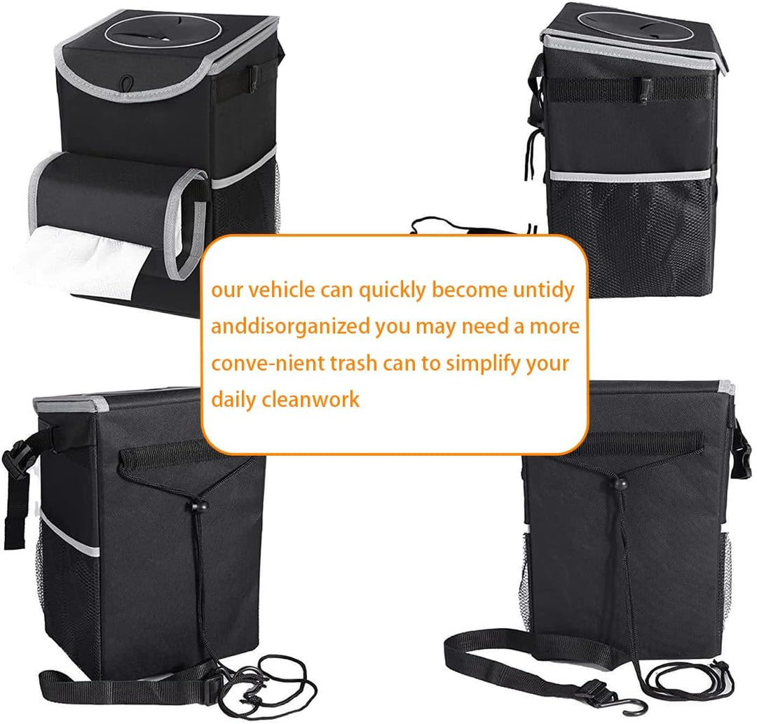 JNNJ Multifunktionaler Auto-Organizer-Mülleimer, Zusammenklappbarer Und Tragbarer Wasserdichter Auto