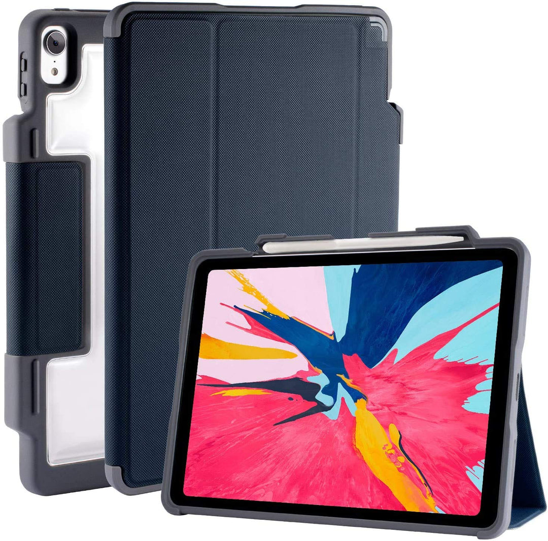 STM Bags Dux Plus Case Folio Schutzhülle für Apple 12,9" iPad Pro (2018) - blau/transparent [Lädt Ap
