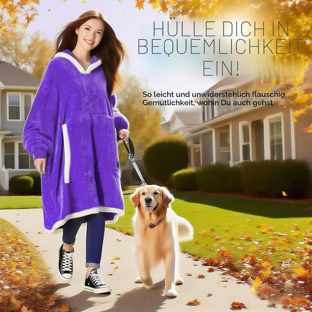 Catalonia Classy Decke mit Ärmel Oversize Hoodie Kuscheldecke-Kuscheldecke Zum Anziehen mit Ärmeln u