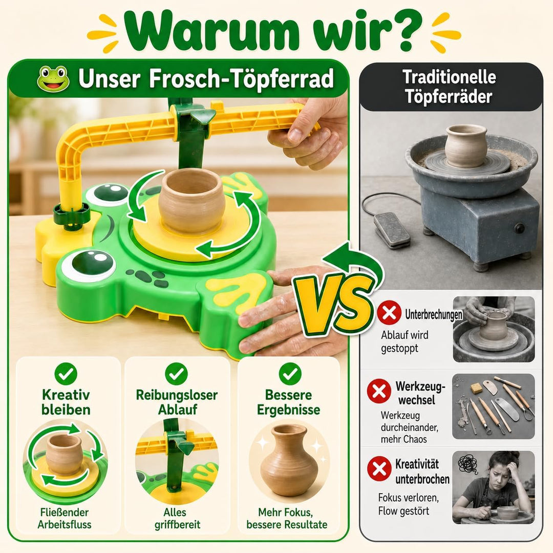 Naxudcoo Töpferscheibe für Kinder: Bastelset Kinder ab 6 Jahren, Komplettes Kreativset mit Ton, Farb
