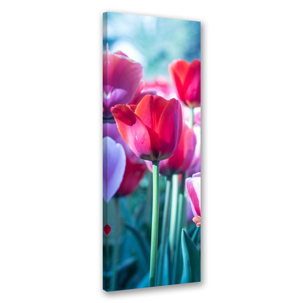 Feeby Bilder Tulpen 30x90 cm 1 Teilig Wohnzimmer Schlafzimmer Büro Flur Küche Wandbilder Leinwandbil