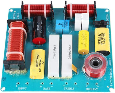 Sutinna 3-Wege-Audiofrequenzteiler, 300-W-Lautsprecher-Crossover-Filter mit Überstromschutz Geeignet