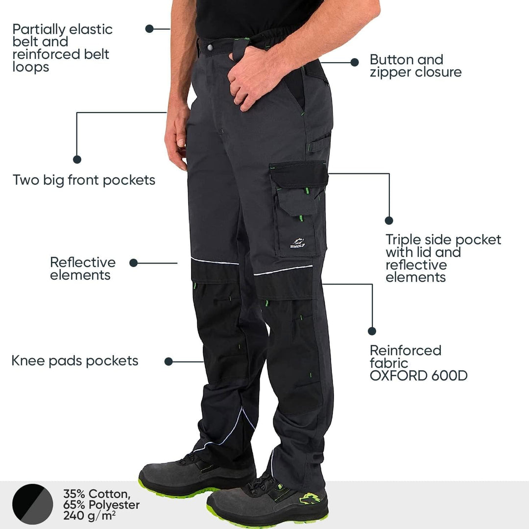 BWOLF Brave Arbeitshosen Männer Arbeitshose Herren Arbeitshose mit multifunktionalen Seitentaschen,