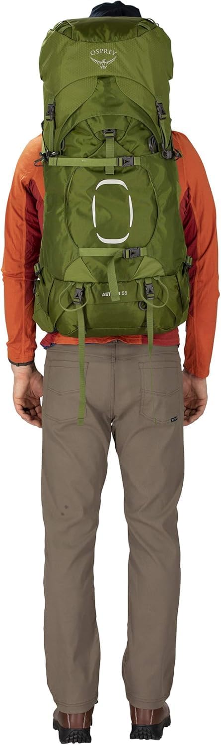 Osprey Aether 55 Trekkingrucksack für Männer Deep Water Blue S-M, Deep Water Blue S-M