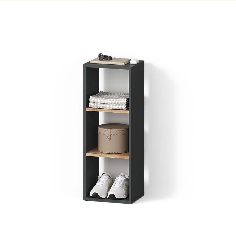 Livinity Aufbewahrungsregal Ortello, Anthrazit/Goldkraft Eiche, 30 x 80.1 cm 80 x 30 cm, 80 x 30 cm