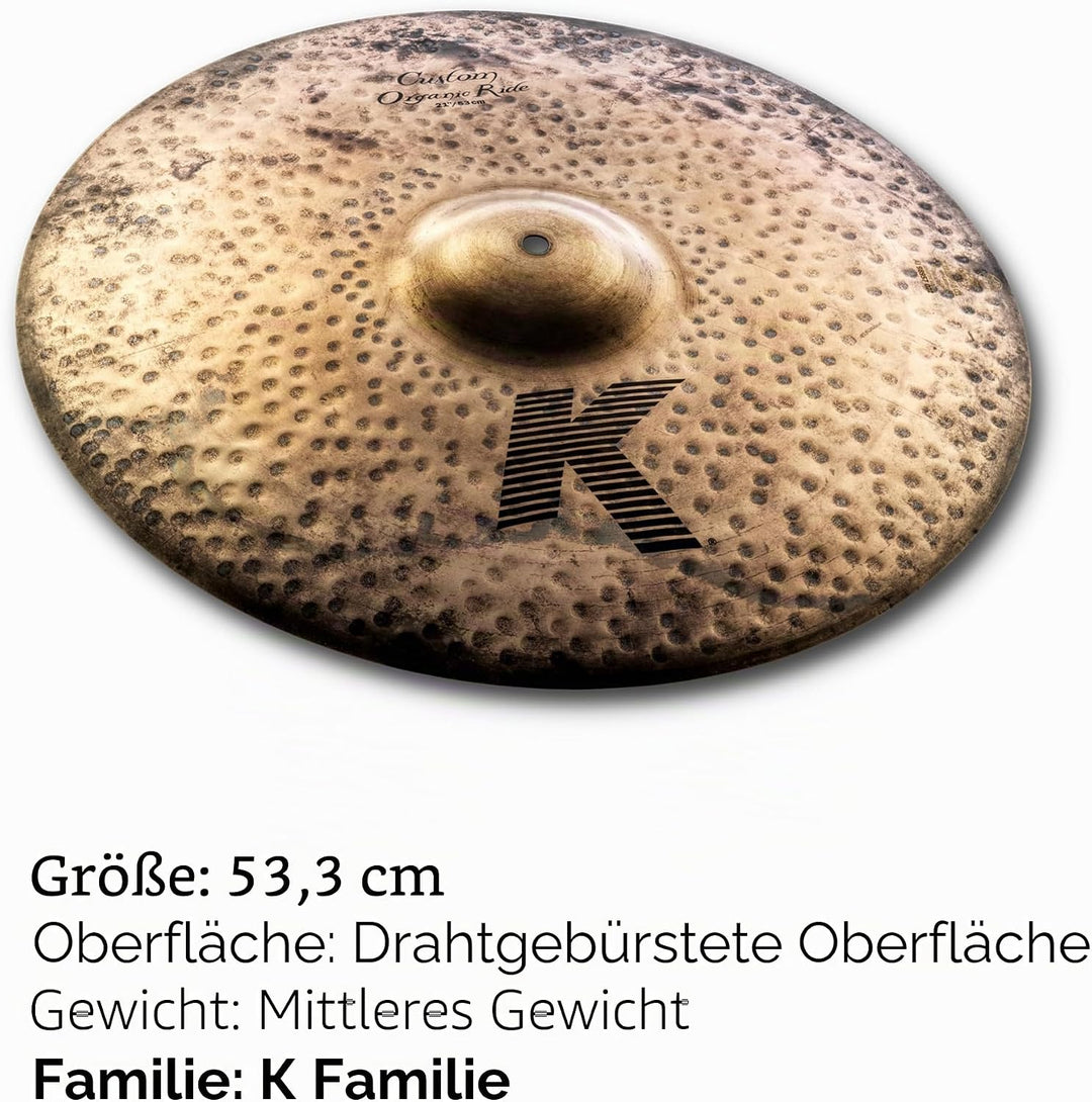 Zildjian K Custom Series - 21" Organic Ride Cymbal 21 Zoll Organic Ride, 21 Zoll Organic Ride
