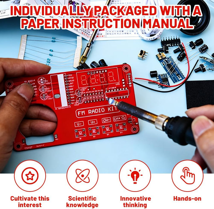 Elektronik Lötübung Kit mit Digitalem Radio und Display, DIY Elektronik Bausatz mit LadeModul für An