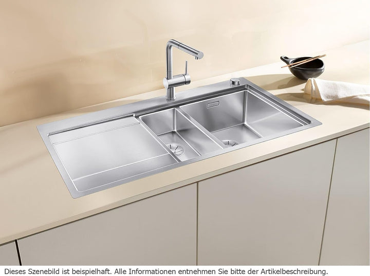 BLANCO DIVON II 6 S-IF | Edelstahl | Einbauart: Einbau von Oben & Flächenbündig | Hauptbecken rechts