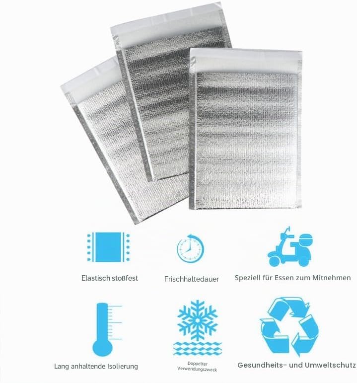 300 StüCk Isolationsbeutel Aus Aluminiumfolie Und Epe-Schaumstoff Tragbare WäRme- Und KäLteschutzbeu