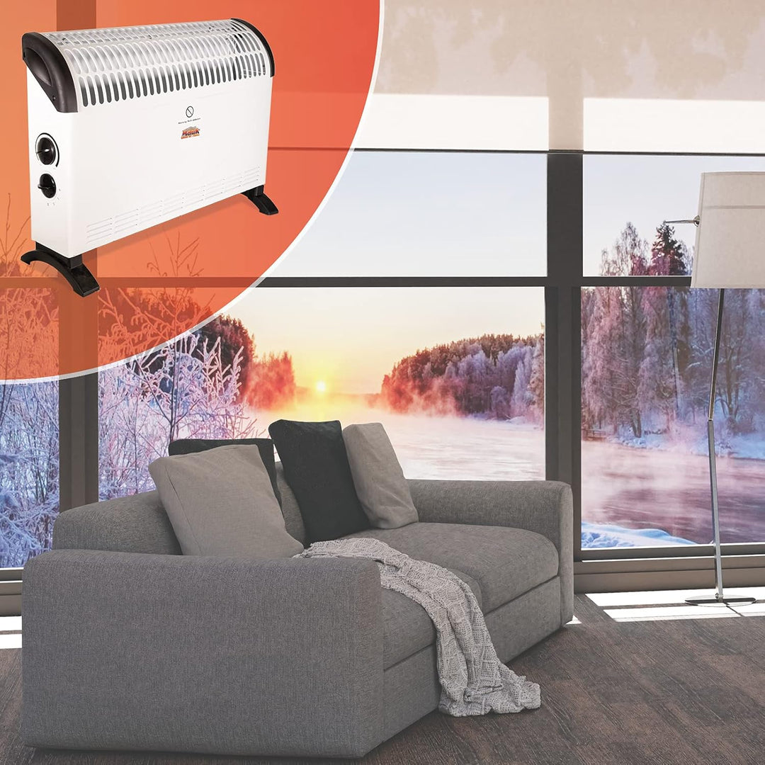 MAUK® Elektroheizung Steckdosenheizung | Frostwächter mit Thermostat 3 Stufen Konvektor | Heizgerät