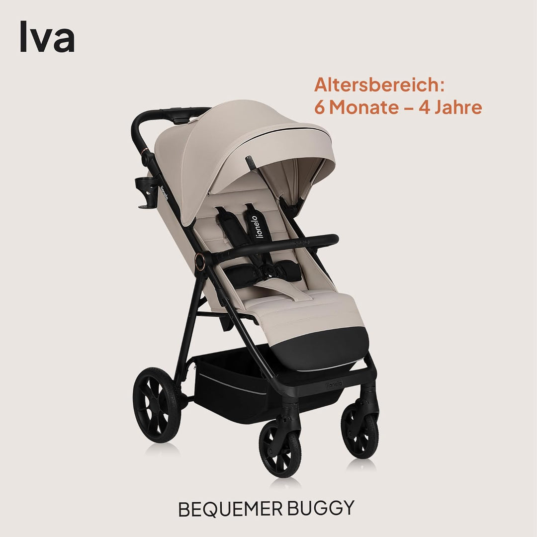 LIONELO IVA Buggy bis zu 22 kg von 6 Monaten bis 4 Jahre Schwenkbare 360° Räder Volle Stossdämpfung