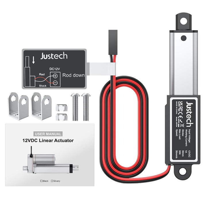 Justech Micro Linear Actuator 12V 30N Linearantrieb Motor 30mm Mini Electric Lineartechnik für Auto
