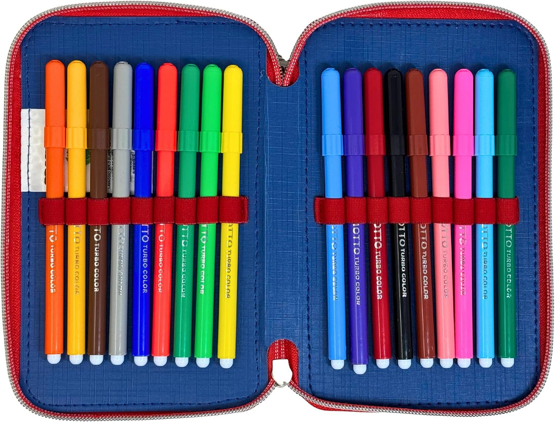 3-Fach Federmäppchen Gefüllt Mädchen und Jungen(6-10 Jahre) für Italian Brainrot Fan – Federtasche S