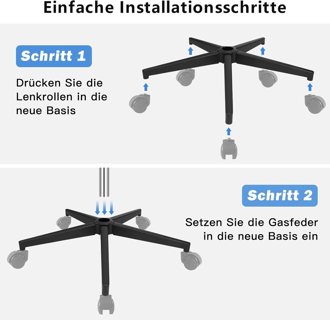 bürostuhl fusskreuz,5-Sterne-fusskreuz mit Stütze,schwarzer fünfeckiger Metallrahmen,drehstuhl Kreuz