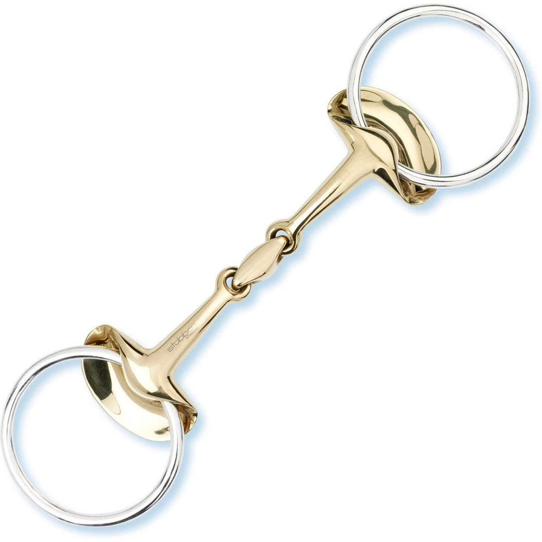 Stübben Gebiss 2262 Golden Wings Trense doppelt gebrochen 9,5 cm - 14 mm - Sweet Copper, 9,5 cm - 14