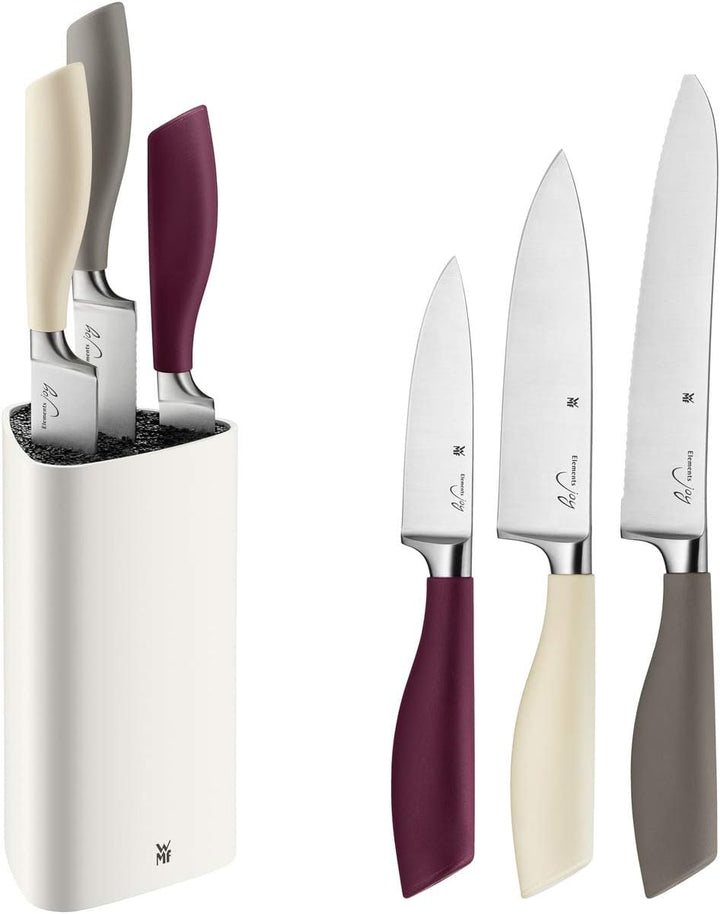 WMF Messerblock mit Messerset 4-teilig ELEMENTS 3 Messer und 1 Block aus Kunststoff Messerblock, Mes