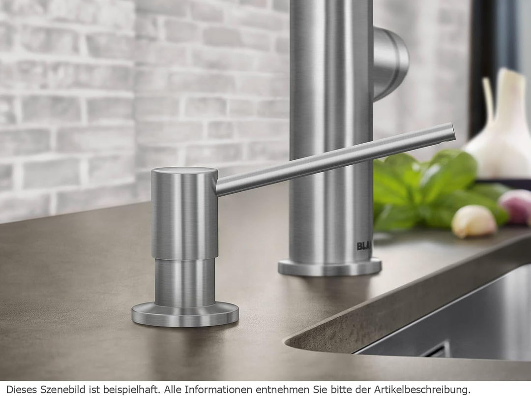 BLANCO TORRE Spülmittelspender PVD steel | Passend zu allen BLANCO-Küchenarmaturen | Bequem von oben