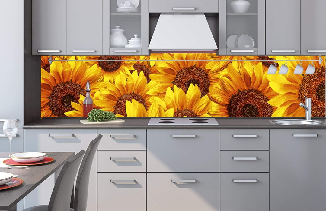 DIMEX Küchenrückwand Folie selbstklebend Sonnenblumen | Klebefolie - Dekofolie - Spritzschutz für Kü