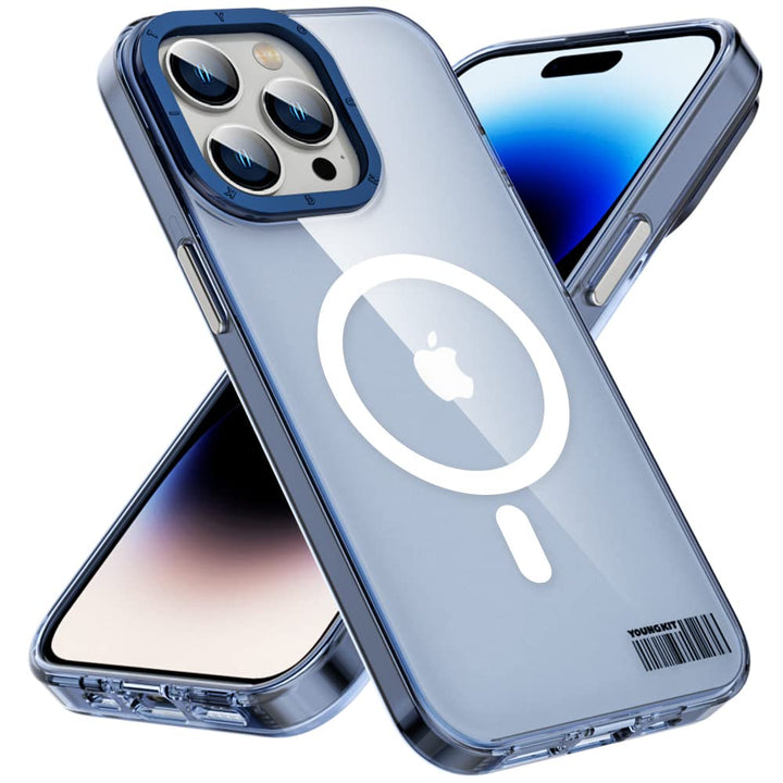 YOUNGKIT für iPhone 14 Pro Hülle, Stossfeste Kratzfeste Schutzhülle Slim Klar Case Chargement magnét