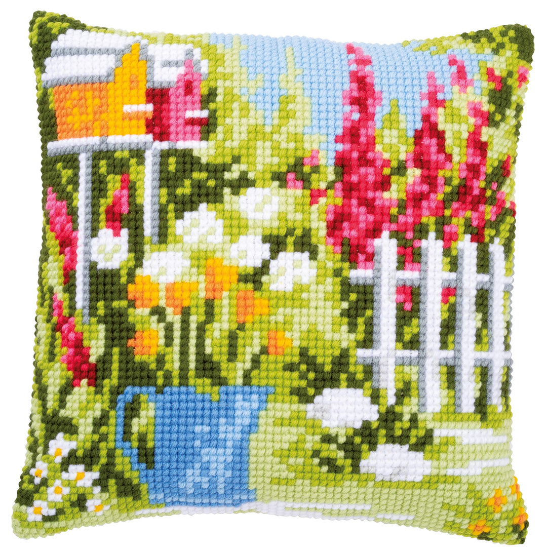 Vervaco PN-0182952 Kreuzstichkissen, Leinen, Mehrfarbig, 40x40cm