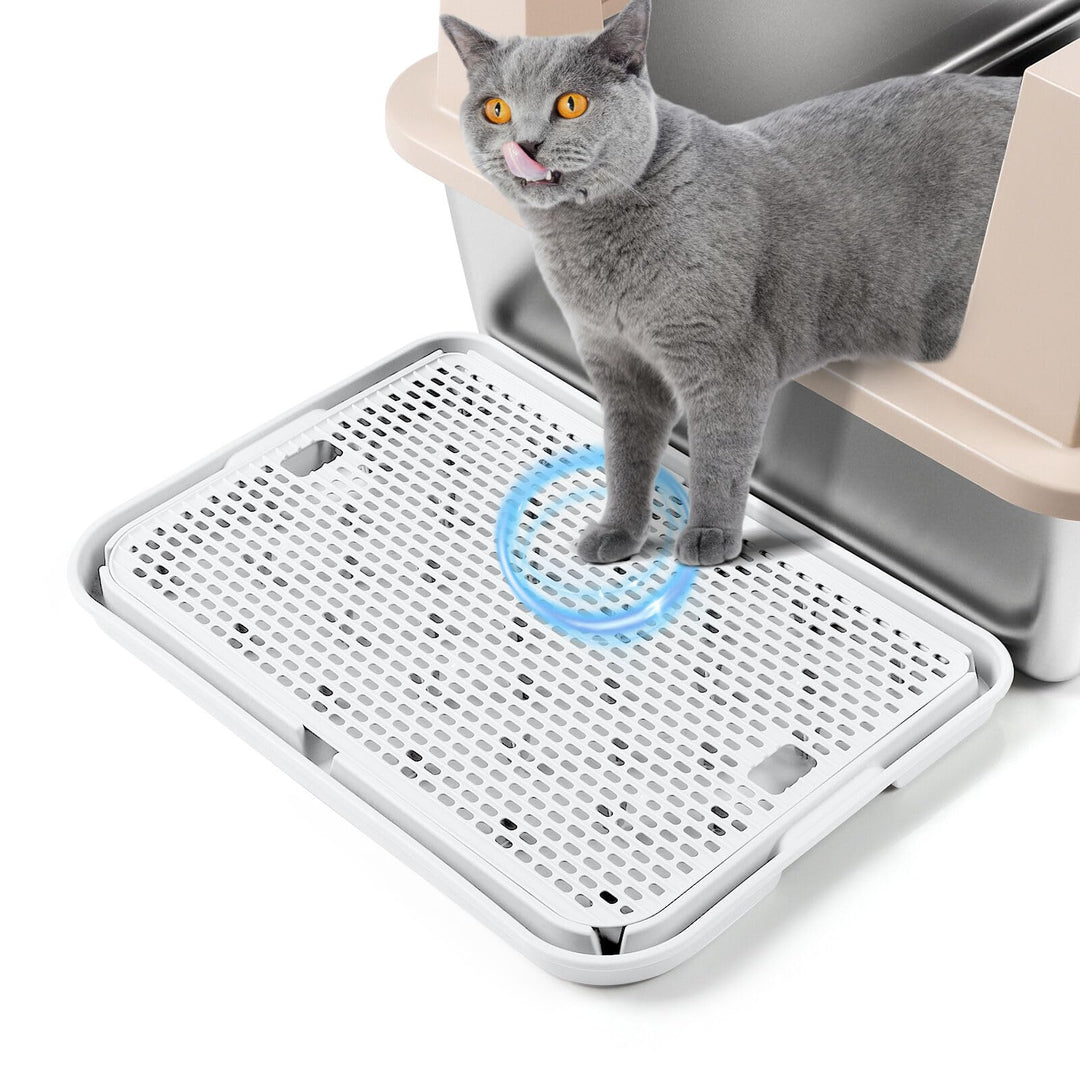 grosse Katzentoilette Rampe Matte, 42x30CM Katzentreppe, Katzenstreu Catcher für automatische selbst