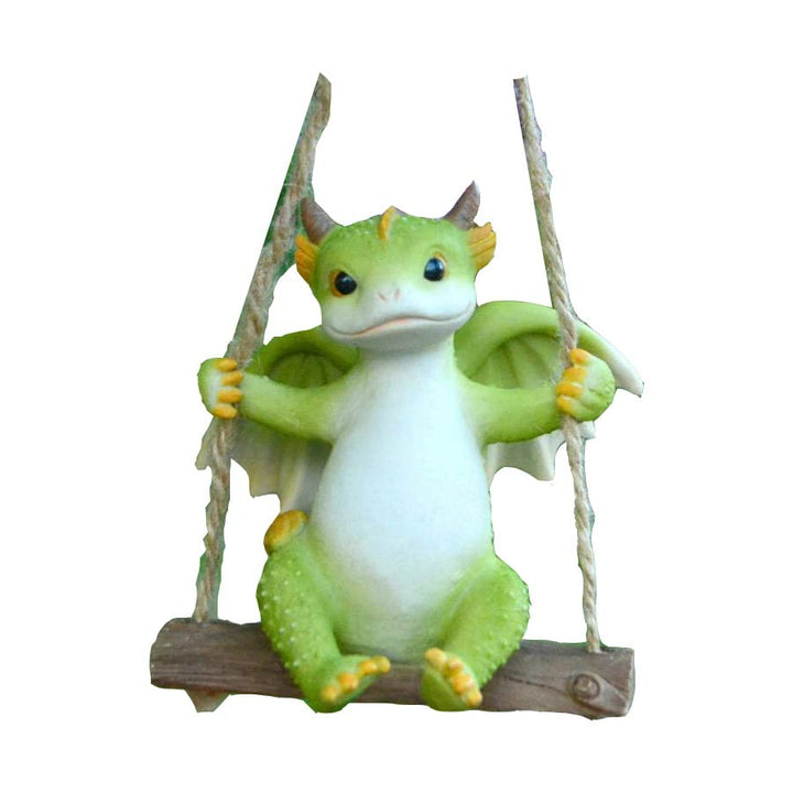 Miniatur Fairy Garden Drachenfiguren- friedlich Schaukel Drachen, Schaukel Drachen