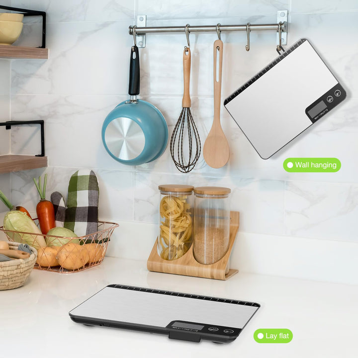 Grosse Digitale Küchenwaage 15kg, Präzise Lebensmittelwaage mit 1g Genauigkeit, Individuelle Auto-Ab