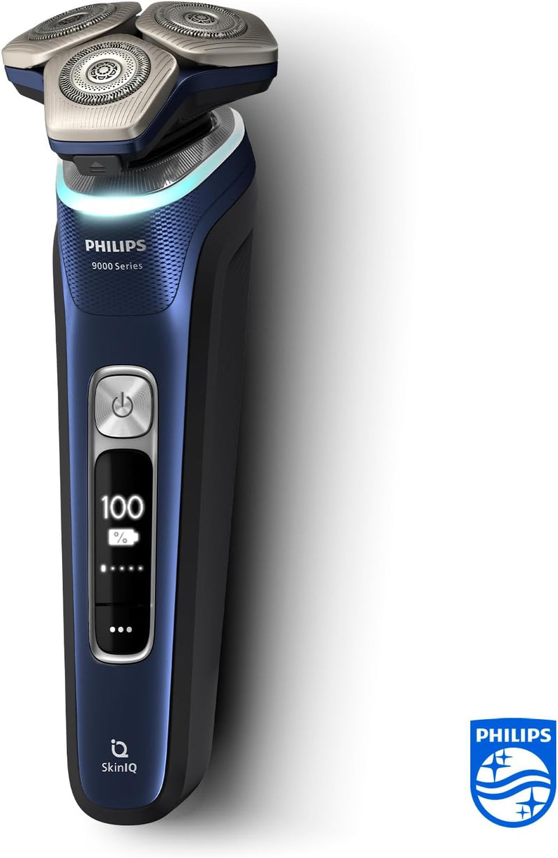 Philips Shaver Series 9000 – Elektrischer Nass-und Trockenrasierer für Männer in Blau mit Lift and C