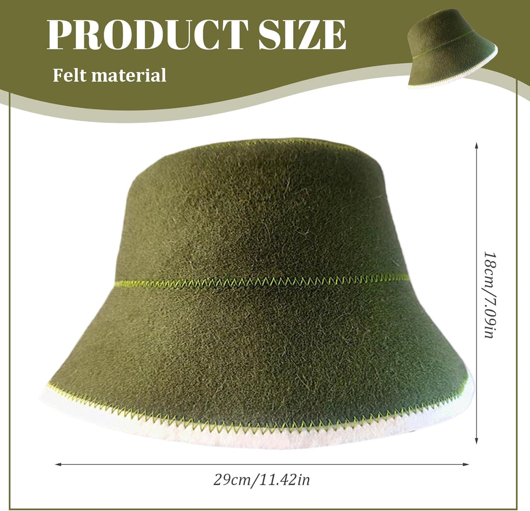 Saunahut aus natürlicher Wolle, wasserabsorbierender Filz für trockenes Haar, hitzebeständiger, weic