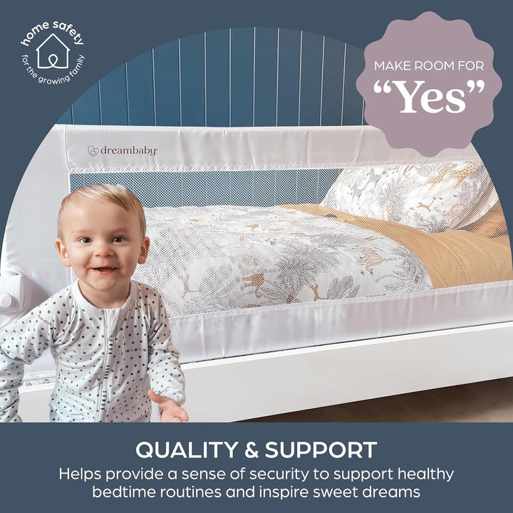 Dreambaby Nicole Bettschutzgitter für Kleinkinder – extra breit 150 cm & 50 cm hoch – einfache Monta