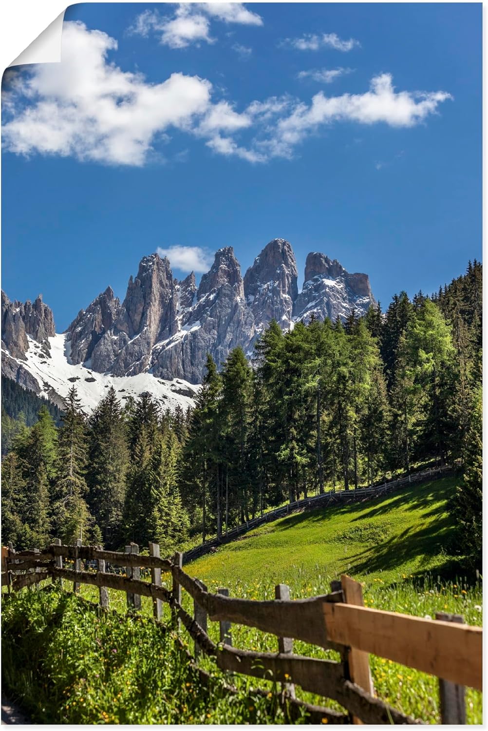 ARTland Poster Kunstdruck Wandposter Bild ohne Rahmen 60x90 cm Landschaftsbilder Südtirol Berge Alpe