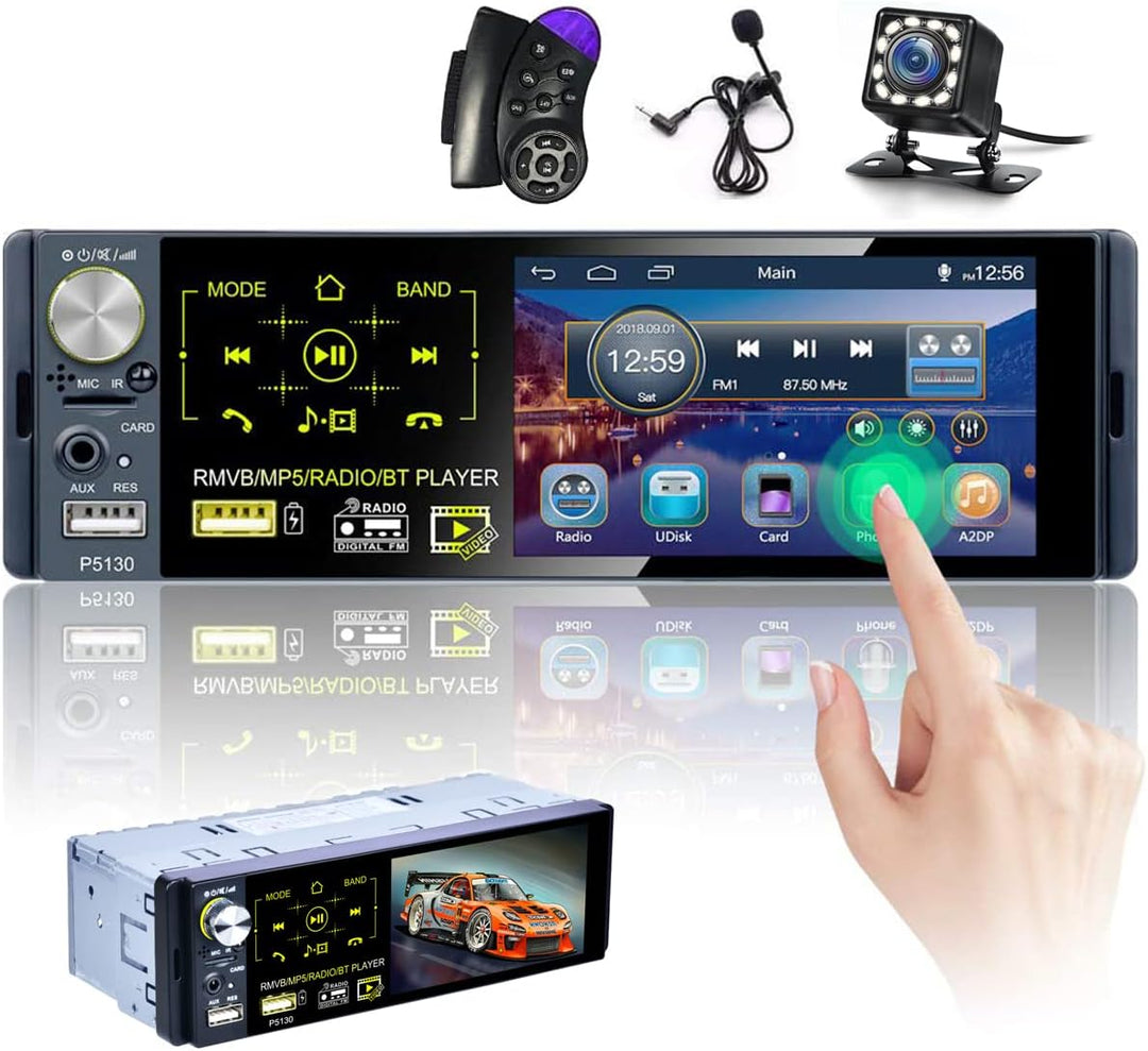 RDS Autoradio 1 Din Bluetooth Freisprecheinrichtung Autoradio mit 4.1 Zoll Bildschirm 1 Din Auto Rad