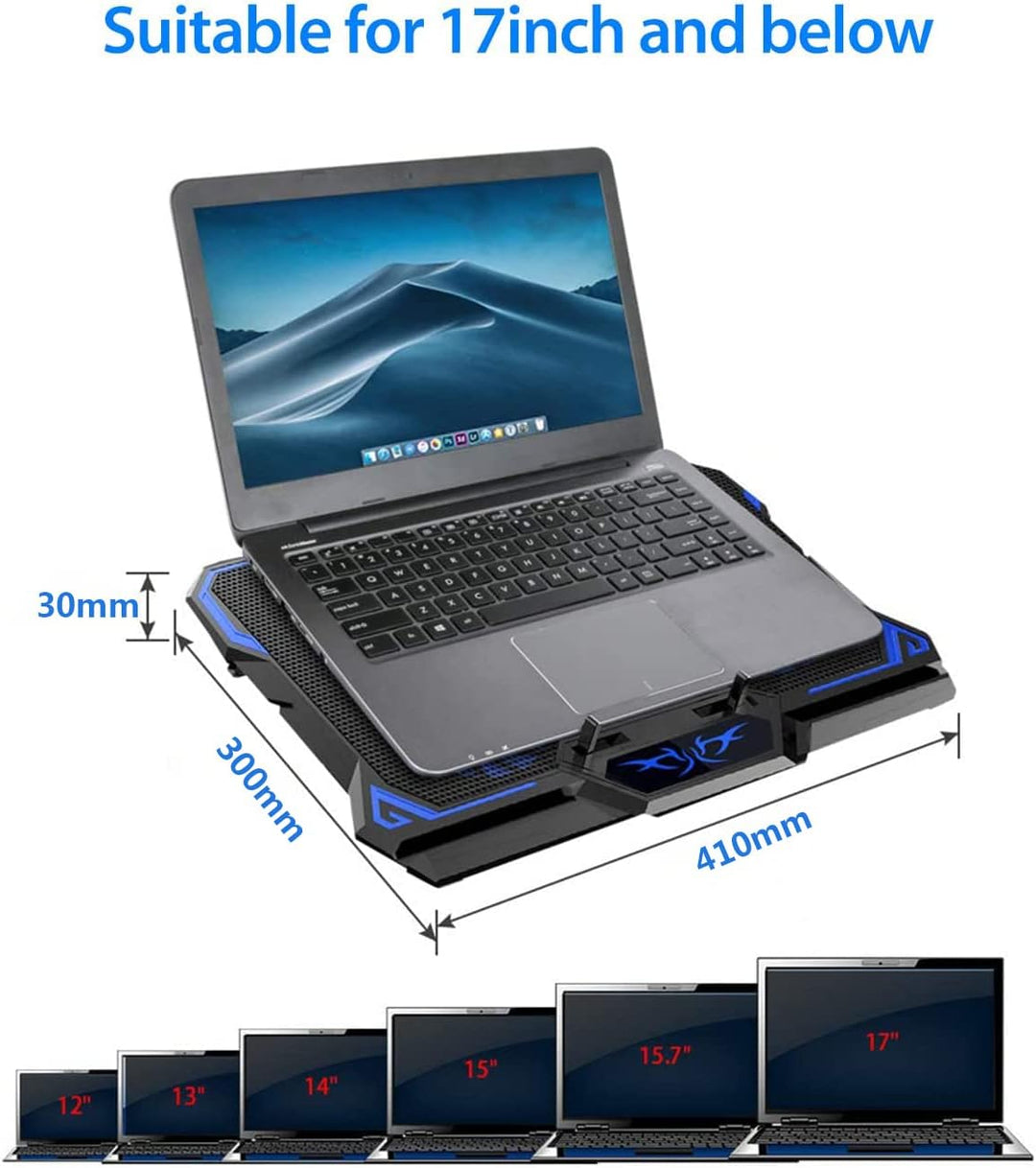 LIANGSTAR Laptop Kühler | Laptop Kühlpads für 12-17 Zoll Notebook | 6 Lüfter mit LEDs | 2200 RPM | G