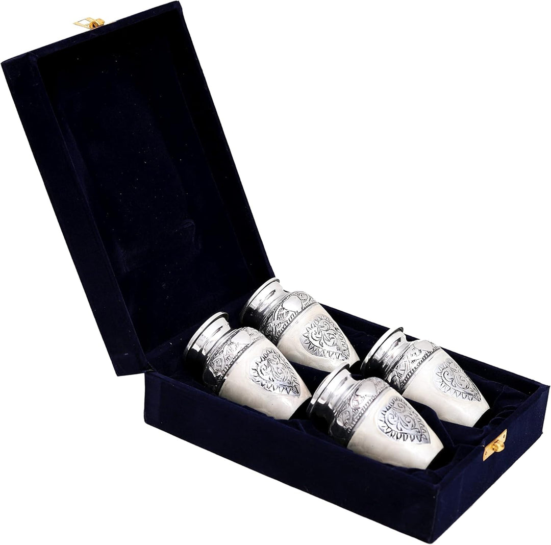 HLC Urns Urnen-Urnen-Set mit 4 Herzen, 4 Stück, für die menschliche Asche, mit Samtbox und 4 Samtbeu