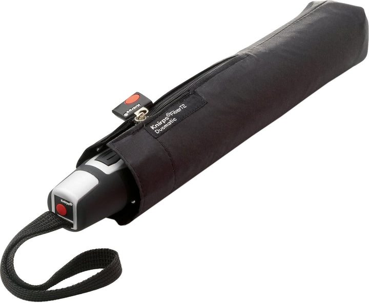 Knirps Regenschirm Fiber T2 Duomatic Taschenschirm - Stripe Art Schwarz, Schwarz