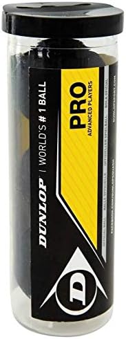 Dunlop Squash Ball Pro Double Yellow dot 12 Bälle in 4 praktischen Dosen