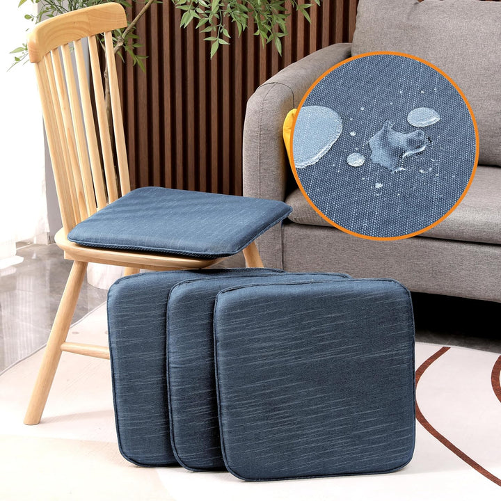 RACE LEAF 4er Set Memory Foam Anti-Rutsch-Stuhlkissen 40,5x40,5 cm, Sitzkissen, wasserfeste Oberfläc